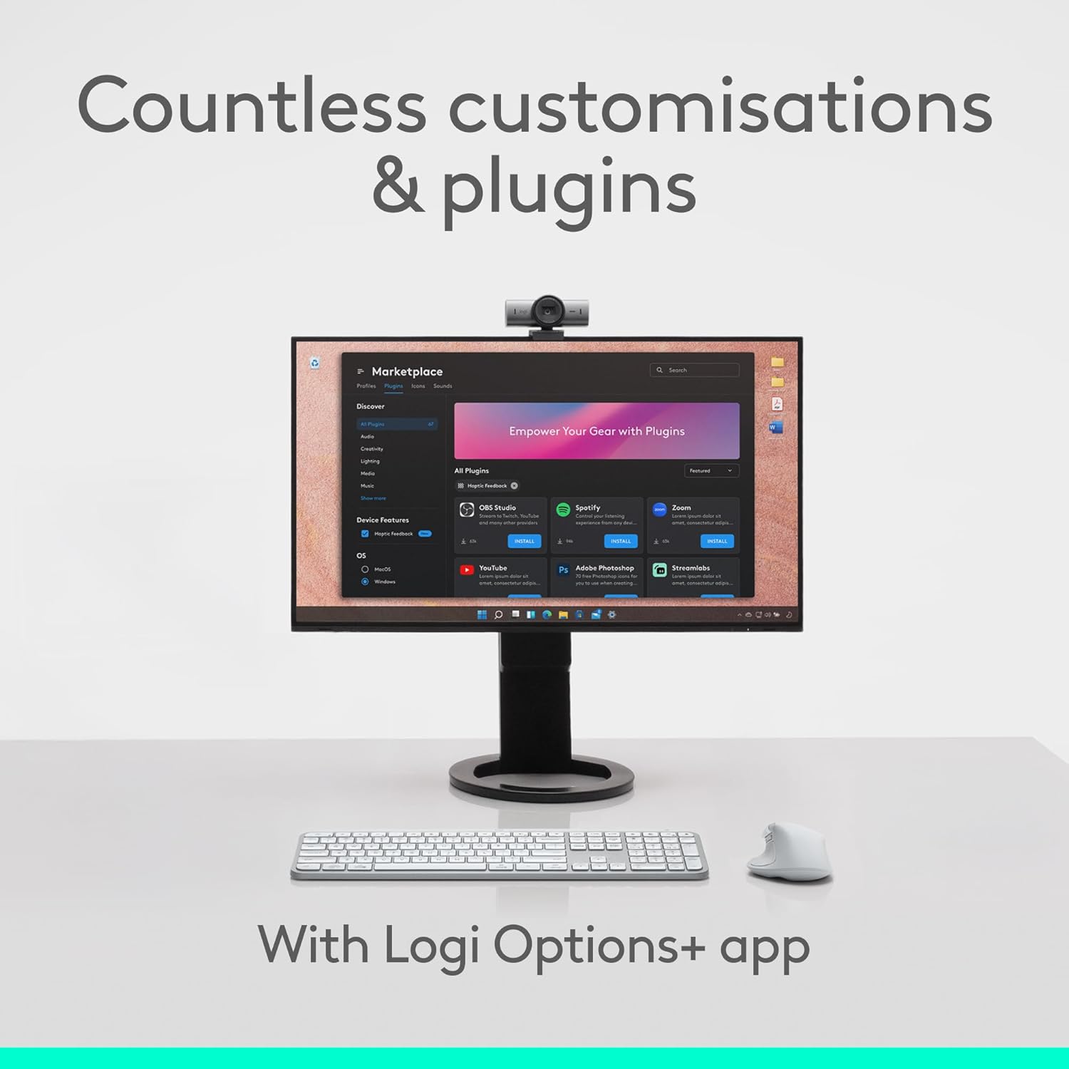 ماوس Logitech MX Master 4 اللاسلكي المتطور، ردود فعل لمسية قابلة للتخصيص، اختصارات حلقة الإجراءات، مستشعر Darkfield بدقة 8,000 نقطة لكل بوصة، تمرير MagSpeed، Bluetooth وLogi Bolt، رمادي فاتح