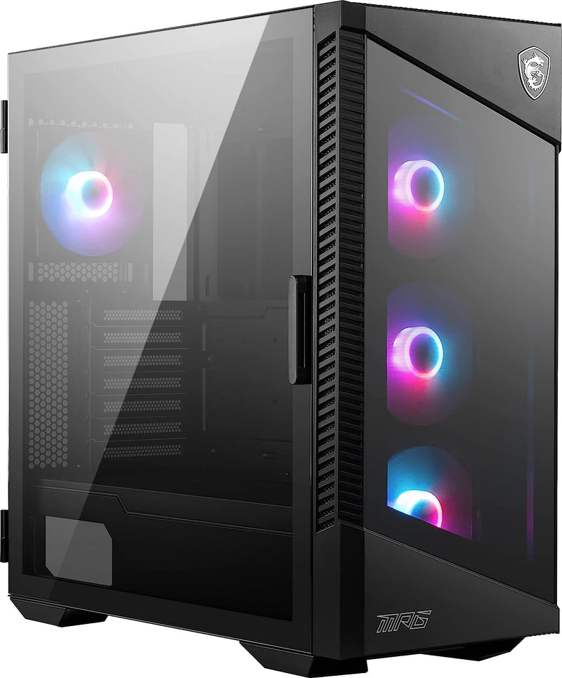 MSI MPG Velox 100R - Mid-Tower Gaming PC Case - Tempered Glass Side Panel