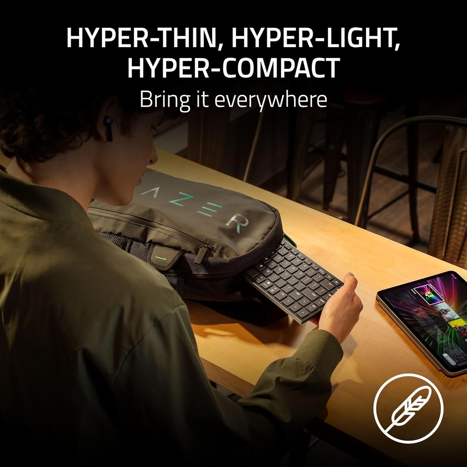 Razer Joro Ultra-Thin Wireless Gaming Keyboard – 75% Layout, Low-Profile Scissor Switches, RGB, Bluetooth + USB-C