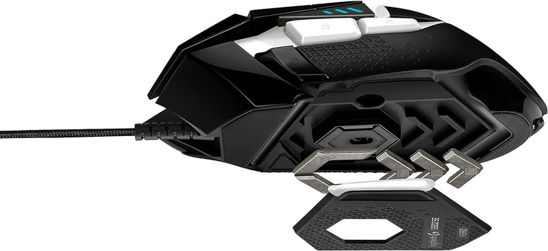 Logitech G502 Hero High Performance Gaming Mouse Special Edition, Hero 16K Sensor, 16 000 DPI, RGB, Adjustable Weights, 11 Programmable Buttons, On-Board Memory, PC/Mac - Black/White