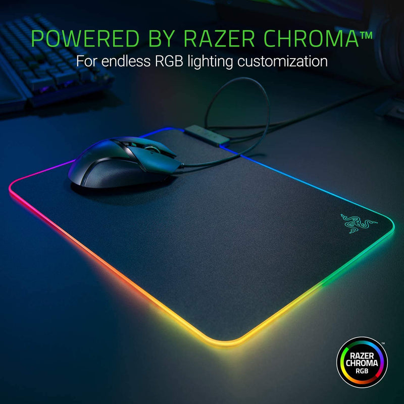 Razer Firefly V2 Micro Textured Gaming Mouse Mat with RGB Lighting Powered by Chroma