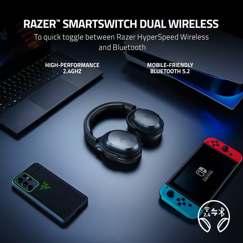 Razer Barracuda X (2022) - سماعة رأس لاسلكية للألعاب متعددة المنصات وسماعة رأس محمولة على الأذن - عبوة FRML