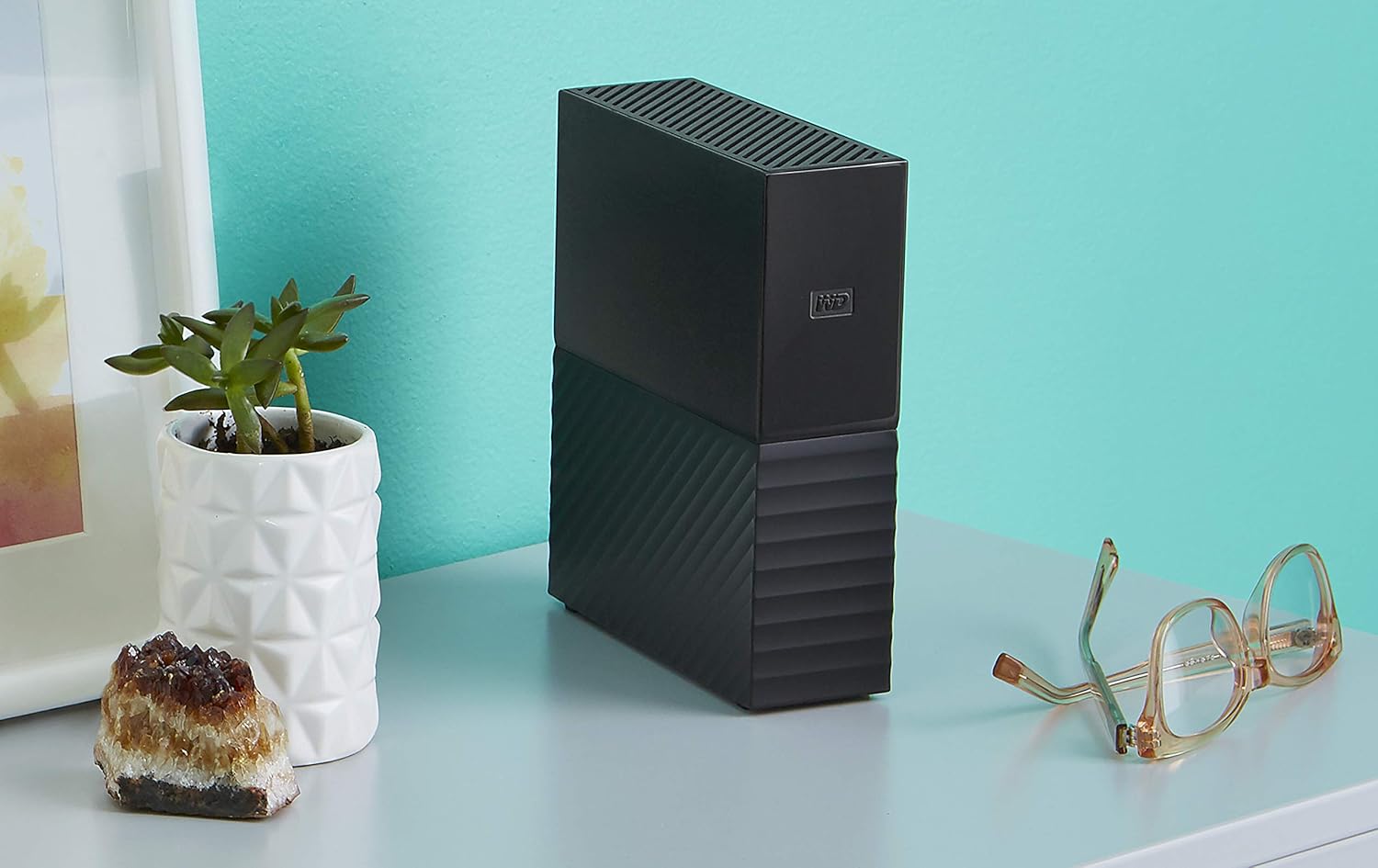 قرص صلب خارجي WD My Book سعة 8 تيرابايت لسطح المكتب، USB 3.0، تشفير AES 256 بت، نسخ احتياطي تلقائي