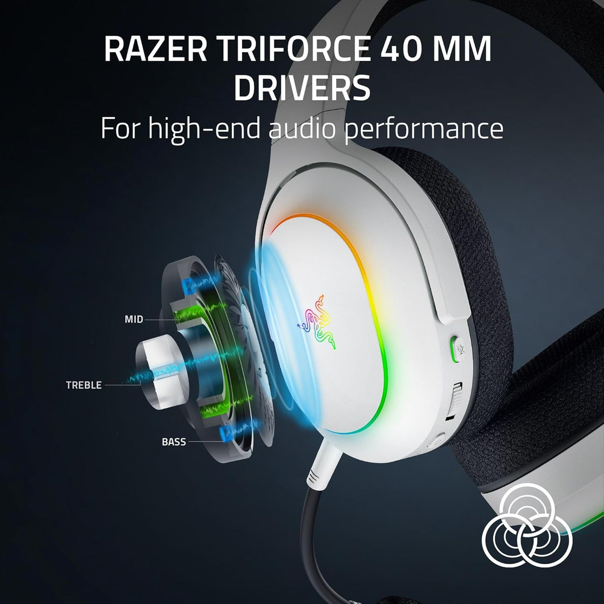 Razer Barracuda X Chroma Wireless Gaming Headset - TriForce 40mm Drivers - Dual Wireless (2.4GHz & Bluetooth) - 6-Zone Chroma RGB - Detachable HyperClear Cardioid Mic - 70-Hour Battery