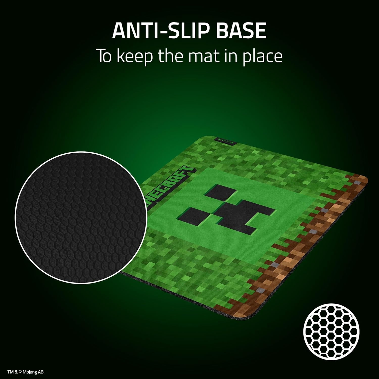 لوحة ماوس الألعاب Razer Gigantus V2 متوسطة الحجم - إصدار Minecraft - سطح ناعم للدقة والتحكم