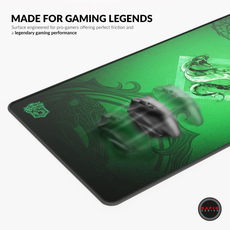 Cybeart | Slytherin Gaming Desk Mat (XXL - 900x400x4mm) | Waterproof, Never Slip Base, Stitched Edges, Esports Grade