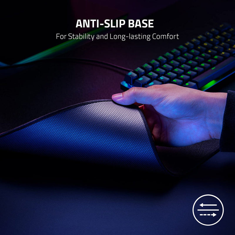 قاعدة ماوس Razer Strider Hybrid XXLarge ذات قاعدة ناعمة وانزلاق سلس: سطح منزلق ثابت - قاعدة مضادة للانزلاق - قابلة للدوران والمحمولة - حواف مخيطة مضادة للاهتراء - مقاومة للماء