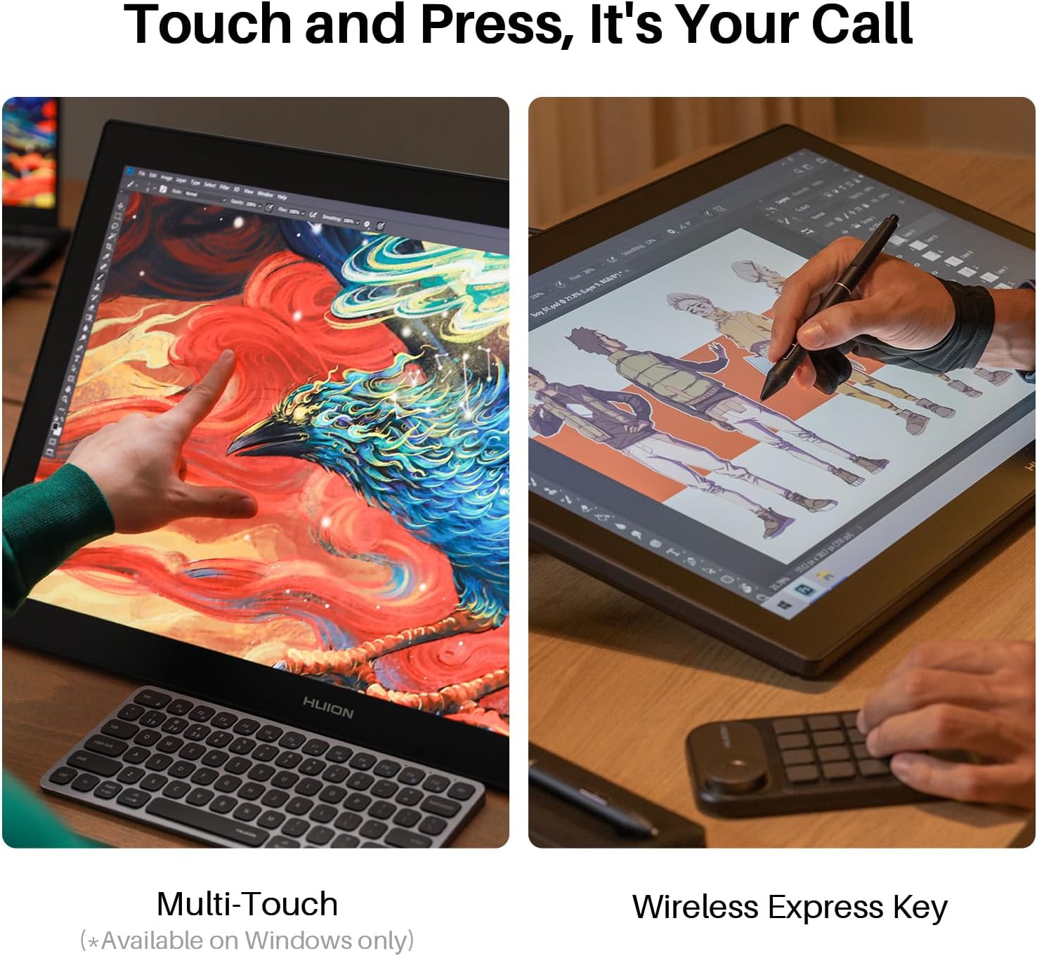 HUION Kamvas Pro 27 - 4K UHD Pen Display with Battery-Free Stylus