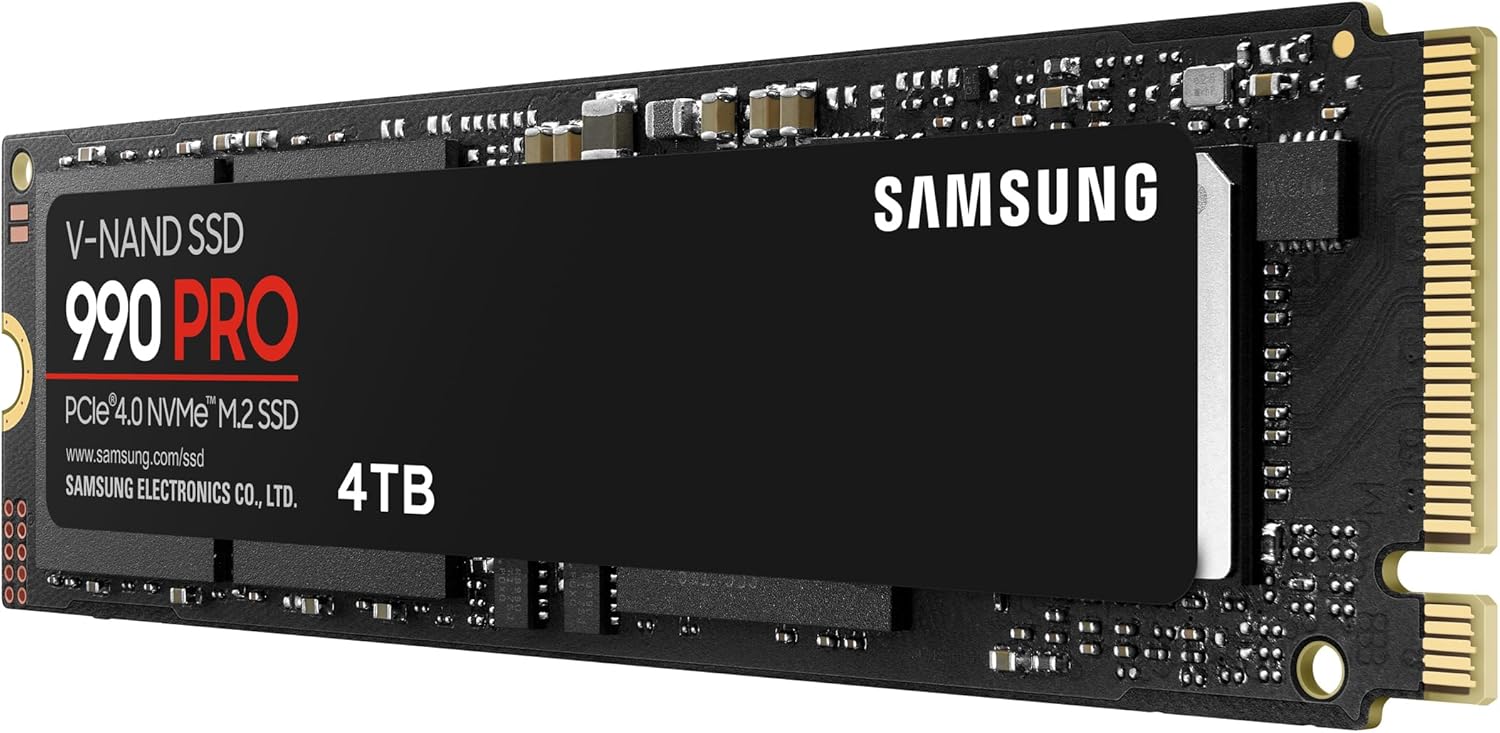 Samsung 990 PRO 4TB NVMe PCIe Gen 4.0 M.2 SSD – Up to 7,450 MB/s