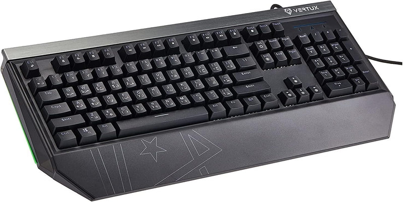 Vertux Tantalum Precision Pro Mechanical Gaming Keyboard | Gamers Keyboard | Ergonomic Wired Keyboard | Full-Size Gaming Keyboard | 100% Anti-Ghosting Keys | RGB Backlight Modes