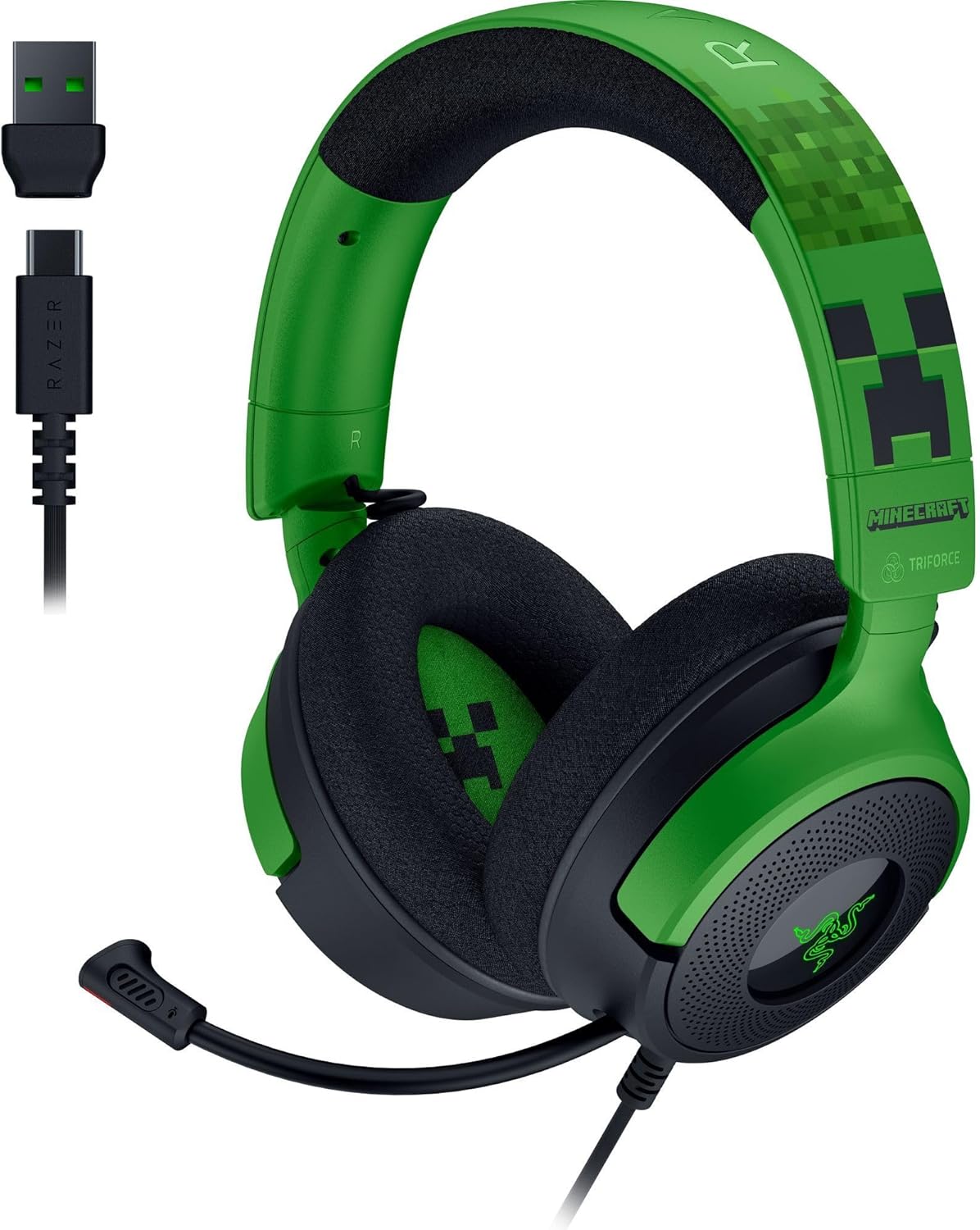 Razer Kraken V4 X Wired Gaming Headset – 40mm TriForce Drivers, 7.1 Surround Sound, HyperClear Cardioid Mic, Chroma RGB, USB-C & USB-A Compatible