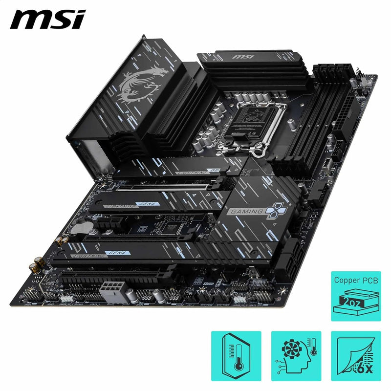 MSI Z890 GAMING PLUS WIFI Motherboard, ATX - Supports Intel Core Ultra Processors (Series 2), LGA 1851 - DDR5 Memory Boost 9200+MT/s OC, 1 x PCIe 5.0 x16, 1 x M.2 Gen5, Intel Killer 5G LAN, Wi-Fi 7