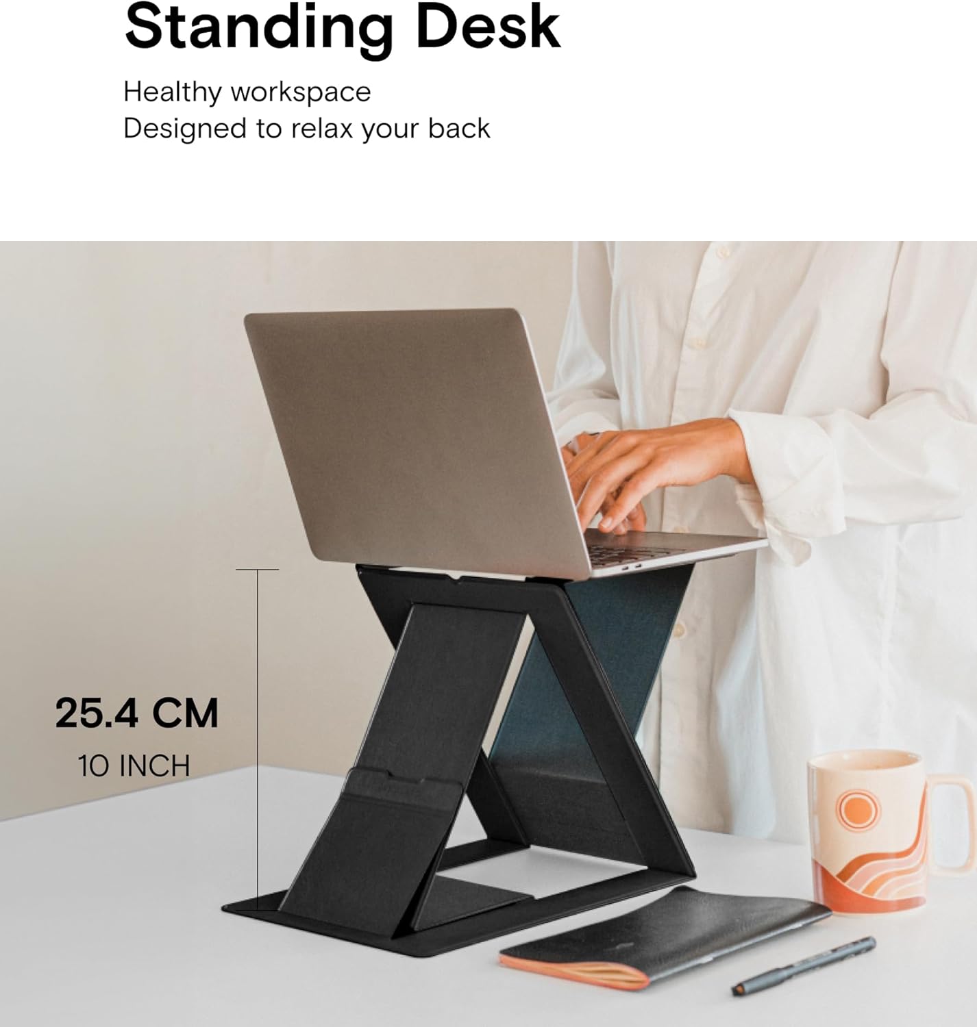 MOFT Folding Laptop Stand Lap Desk, Portable & Mini Computer Stand Laptop Desk for Travel and Home Office, Ergonomic Design with Adjustable Viewing Angles, Lightweight Computer Cooling Riser