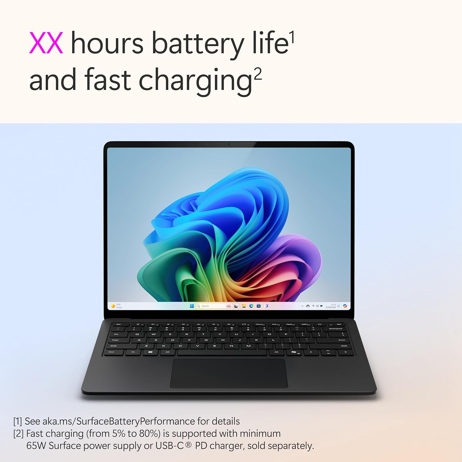 Microsoft Surface Laptop 7 (Copilot+ PC) – 13.8″ Touch, Snapdragon X Plus, 120 Hz, 16 GB RAM, 512GB, Wi‑Fi 7, Win 11 Pro