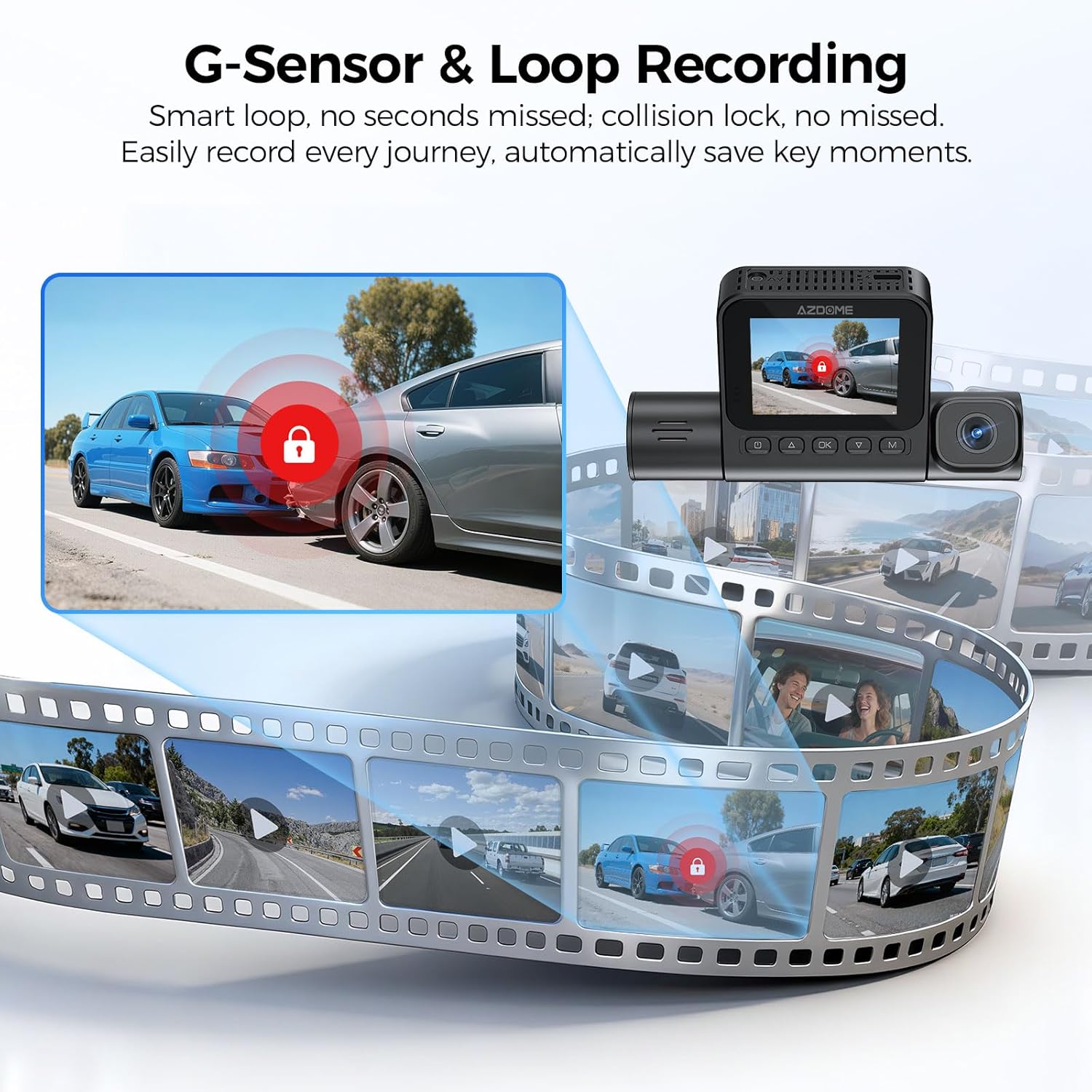 AZDOME S58 3 Channel 4K Dash Cam with 4G LTE, Front Rear & Inside Car Camera, 2K+1K+1K Recording, Built-in GPS & WiFi 6, Parking Mode, G-Sensor, WDR, Includes Hardwire Kit & OBD