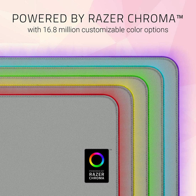 Razer Goliathus Extended Chroma Gaming Mouse Pad: Customizable Chroma RGB Lighting - Soft, Cloth Material - Balanced Control & Speed - Non-Slip Rubber Base - Quartz Pink