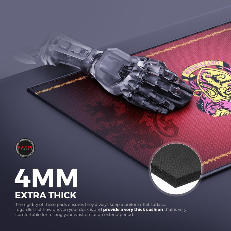 Cybeart | Gryffindor Classic Gaming Desk Mat (XXL - 900x400x4mm) | Waterproof, Never Slip Base, Stitched Edges, Esports Grade