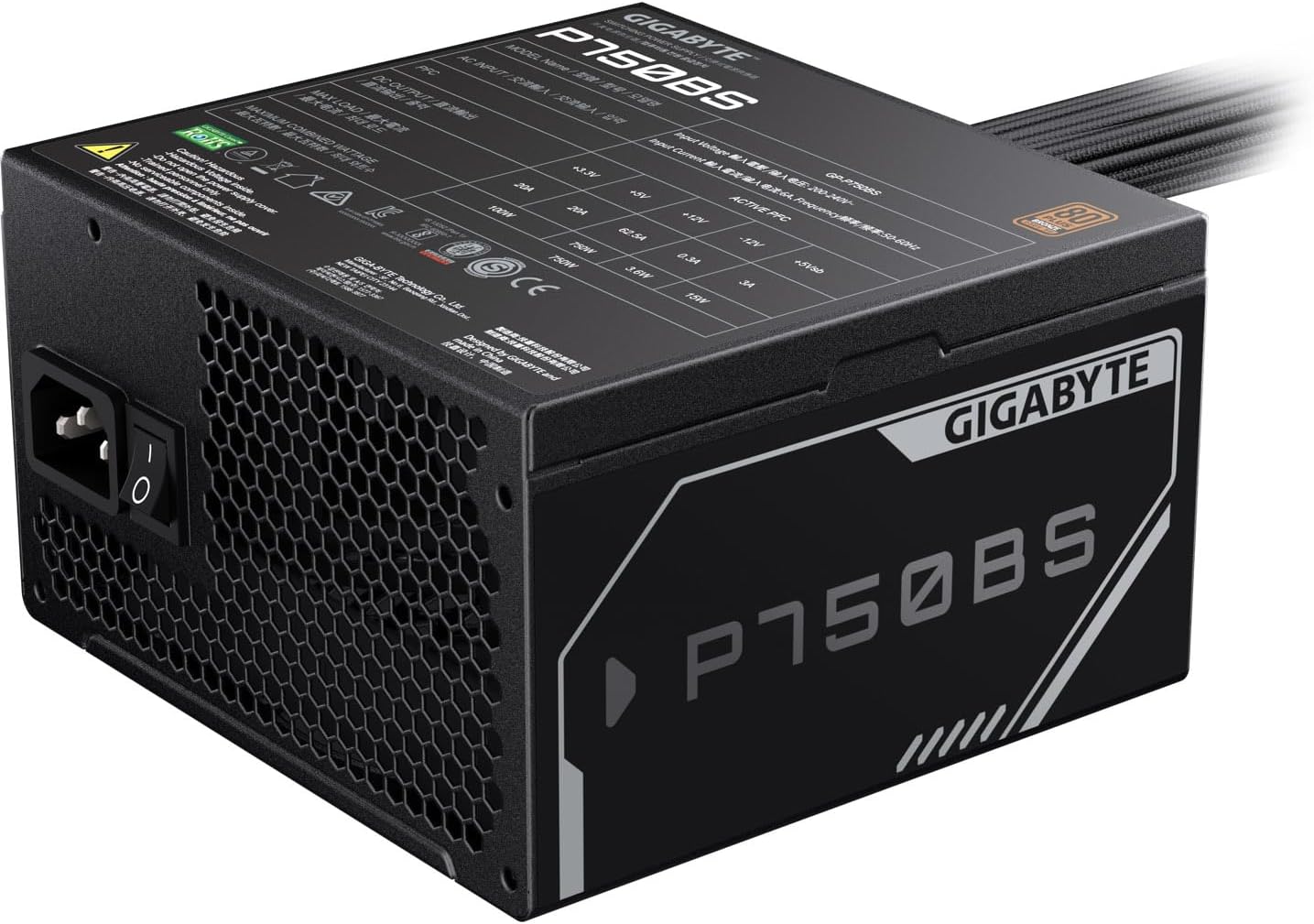 GIGABYTE GP-P750BS 750W ATX12V Power Supply – 80 PLUS Bronze, Single +12V Rail, 120mm FDB Fan, 7 SATA + 4 PCIe (6+2) Connectors