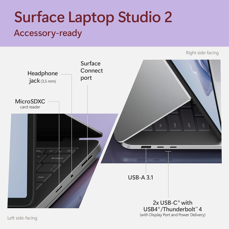 Microsoft Surface Laptop Studio 2 for Business 14.4"- Core i7-13800H - 16GB RAM - 512GB SSD -  NVIDIA RTX 4050 GPU 6GB - Windows 11 Pro