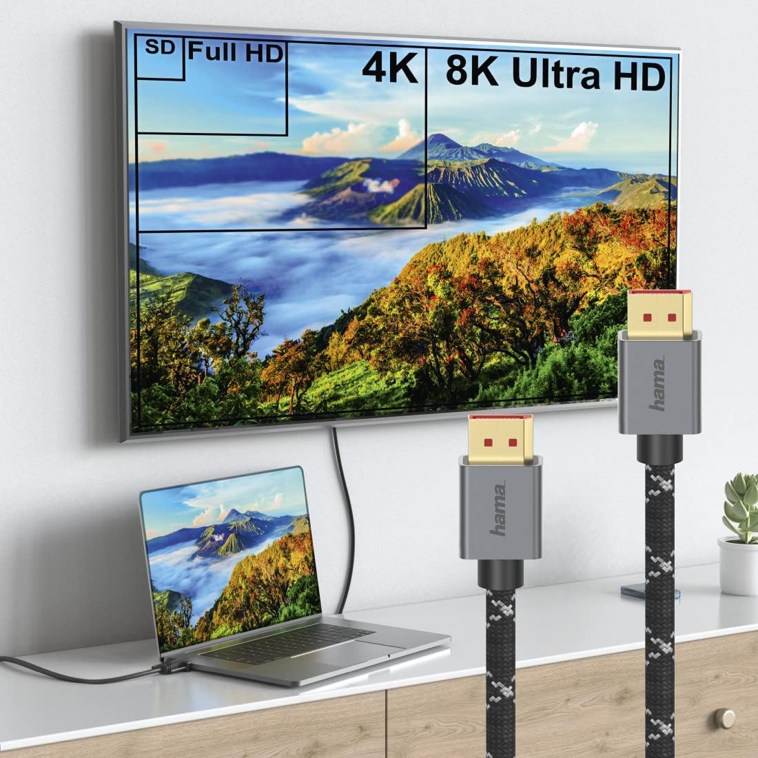 Hama DisplayPort Cable DP 1.4 Ultra-HD 8K Alu 2.00 m