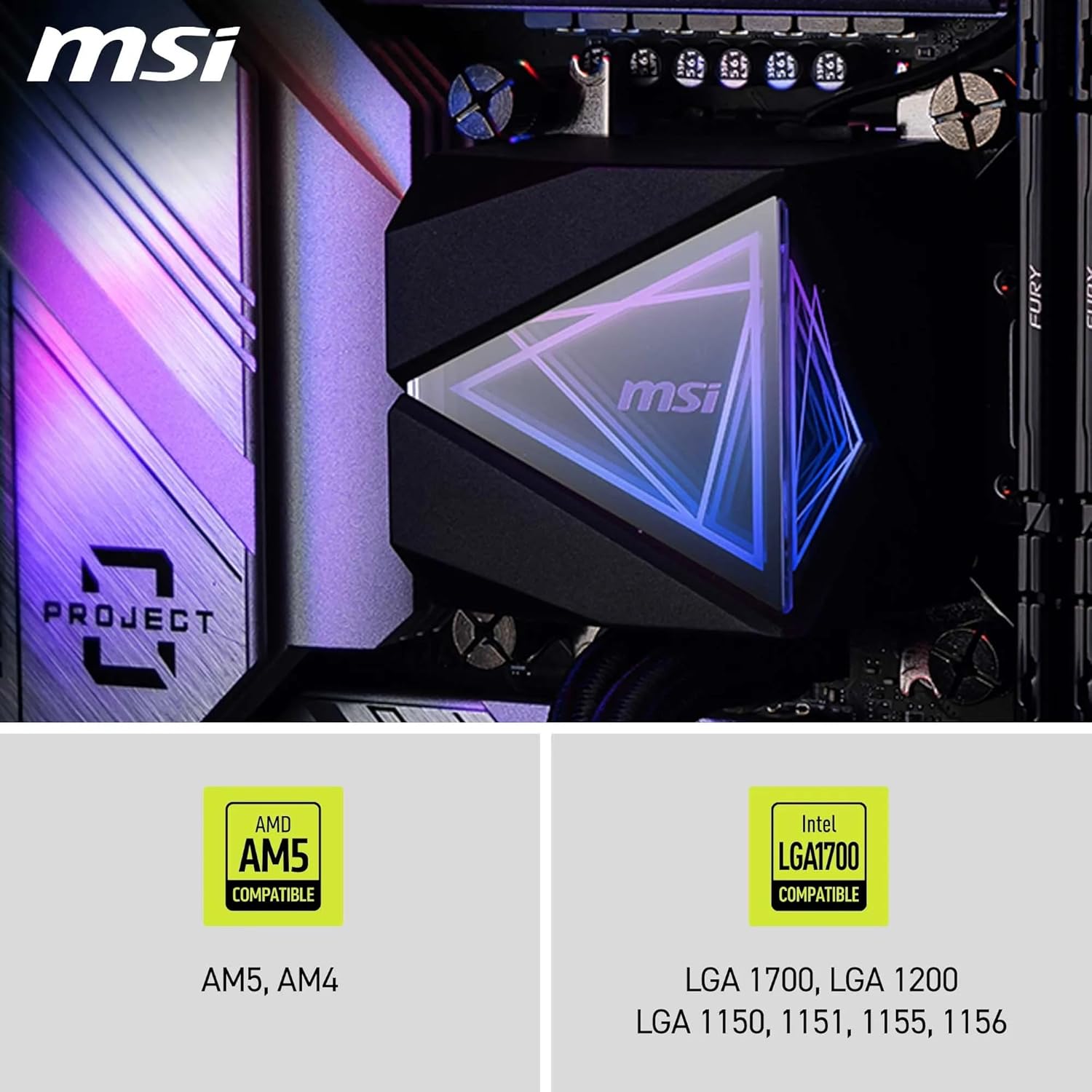 MSI MAG CORELIQUID I360 AIO CPU Liquid Cooler - Enlarged Copper Cold Plate, ARGB Blockhead & LDB Fans, Dual-Chamber Water Block, Split-Flow Radiator, Mystic Light Supported - Intel & AMD Compatible