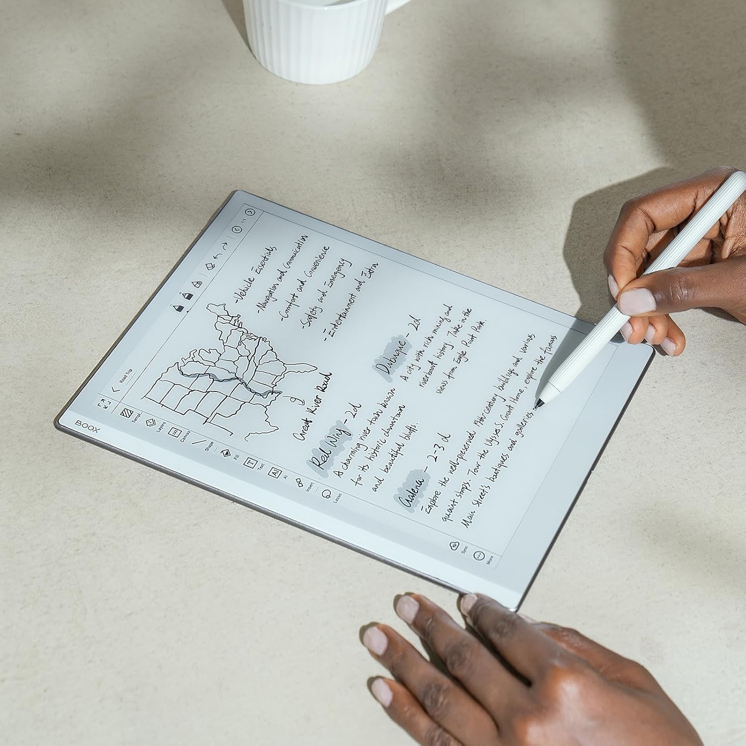 قلم BOOX Pen Plus القلم الرقمي لأجهزة BOOX اللوحية بشاشات اللمس، قلم أبيض