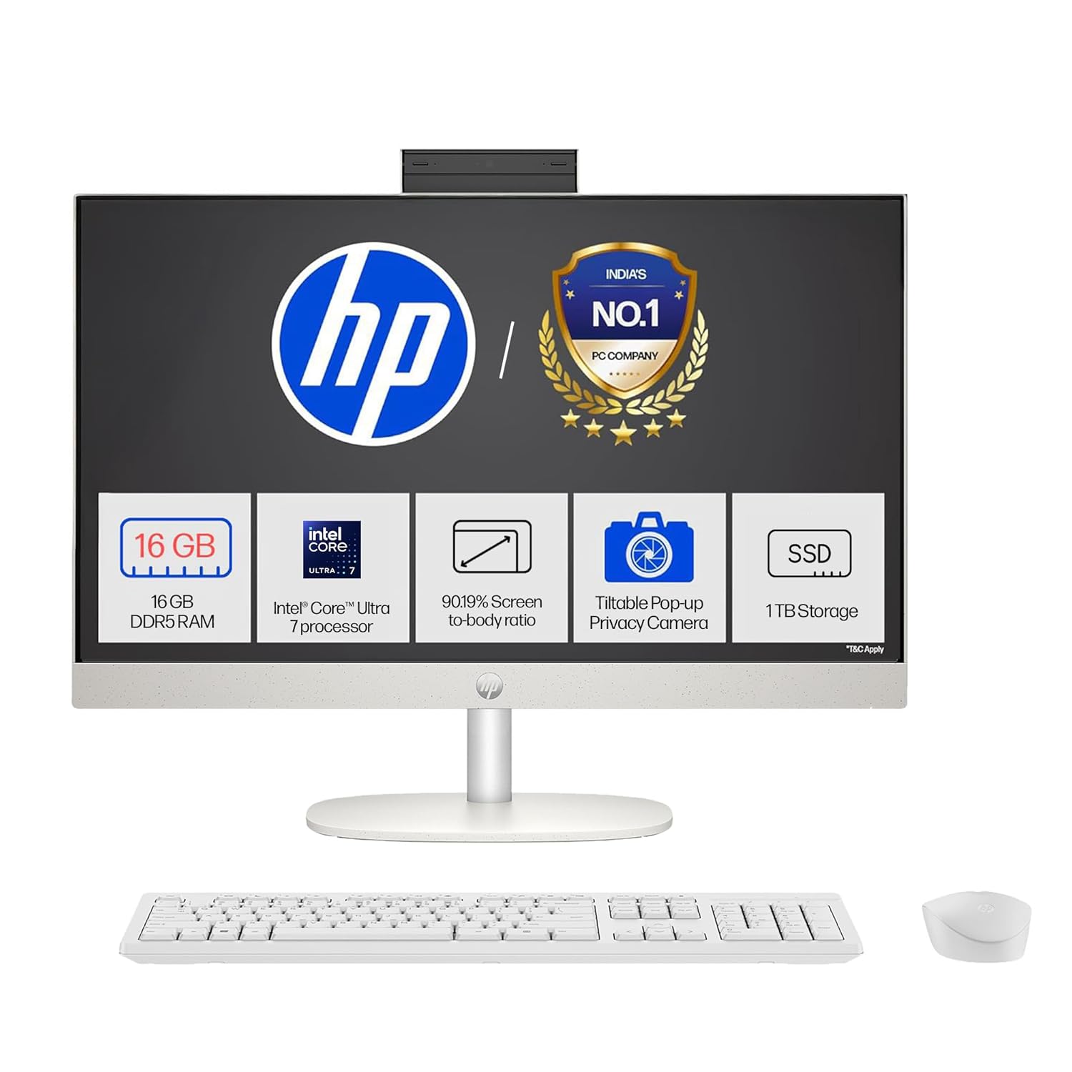 كمبيوتر HP الكل في واحد 27-cr1004ne - شاشة لمس 27 بوصة FHD 60 هرتز - معالج Intel Core Ultra 7 155U - ذاكرة عشوائية 16 جيجابايت - قرص صلب SSD بسعة 512 جيجابايت - بطاقة رسومات مشتركة - نظام تشغيل ويندوز 11 برو K