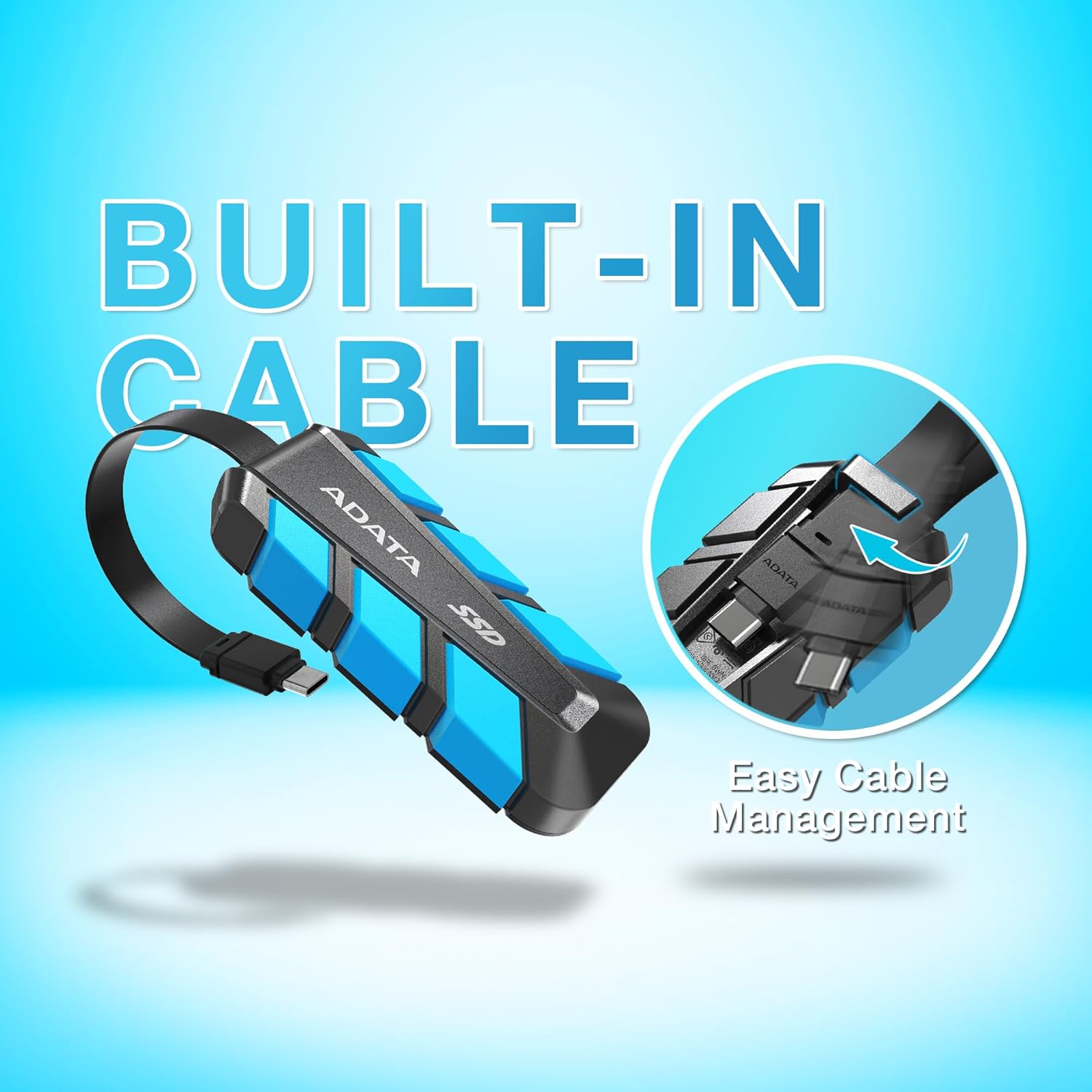 ADATA SD820 2TB Rugged External SSD – IP68 Waterproof, MIL-STD-810G Drop-Resistant, USB 3.2 Gen 2×2, Up to 2000 MB/s High-Speed Portable Storage