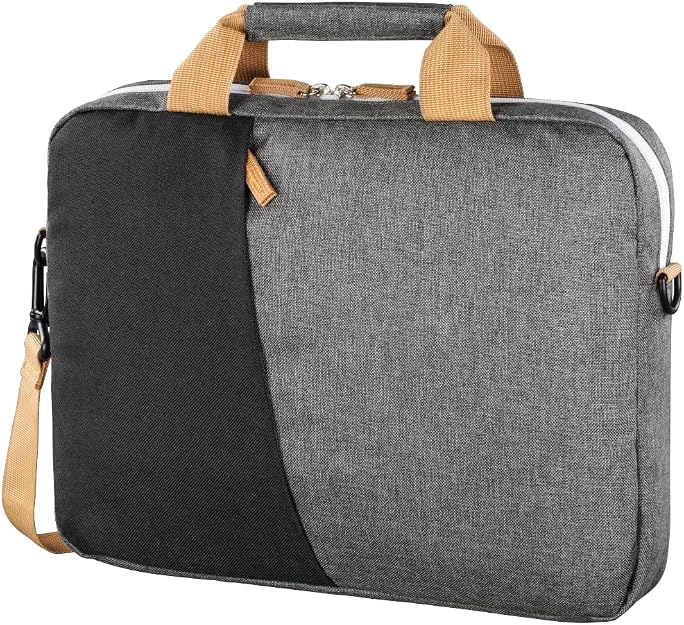 Hama Florence Laptop Bag for 14.1" Laptop , Padded Notebook & Tablet Compartment , Organizer Pocket , Adjustable Shoulder Strap , Polyester , Black/Grey