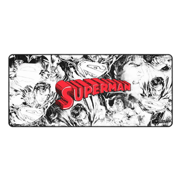 Cybeart | Superman Jim Lee Edition Gaming Desk Mat (XXL - 900x400x4mm) | Waterproof, Never Slip Base, Stitched Edges, Esports Grade