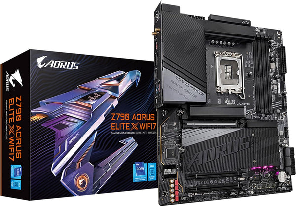 GIGABYTE Z790 AORUS Elite X WIFI7 LGA 1700/ Intel/ Z790 X/ATX/ DDR5/ 4* M.2/ PCIe 5.0/ USB 3.2 Type-C/Wi-Fi 7/2.5GbE LAN/Q-Flash Plus/EZ-Latch Plus/Motherboard