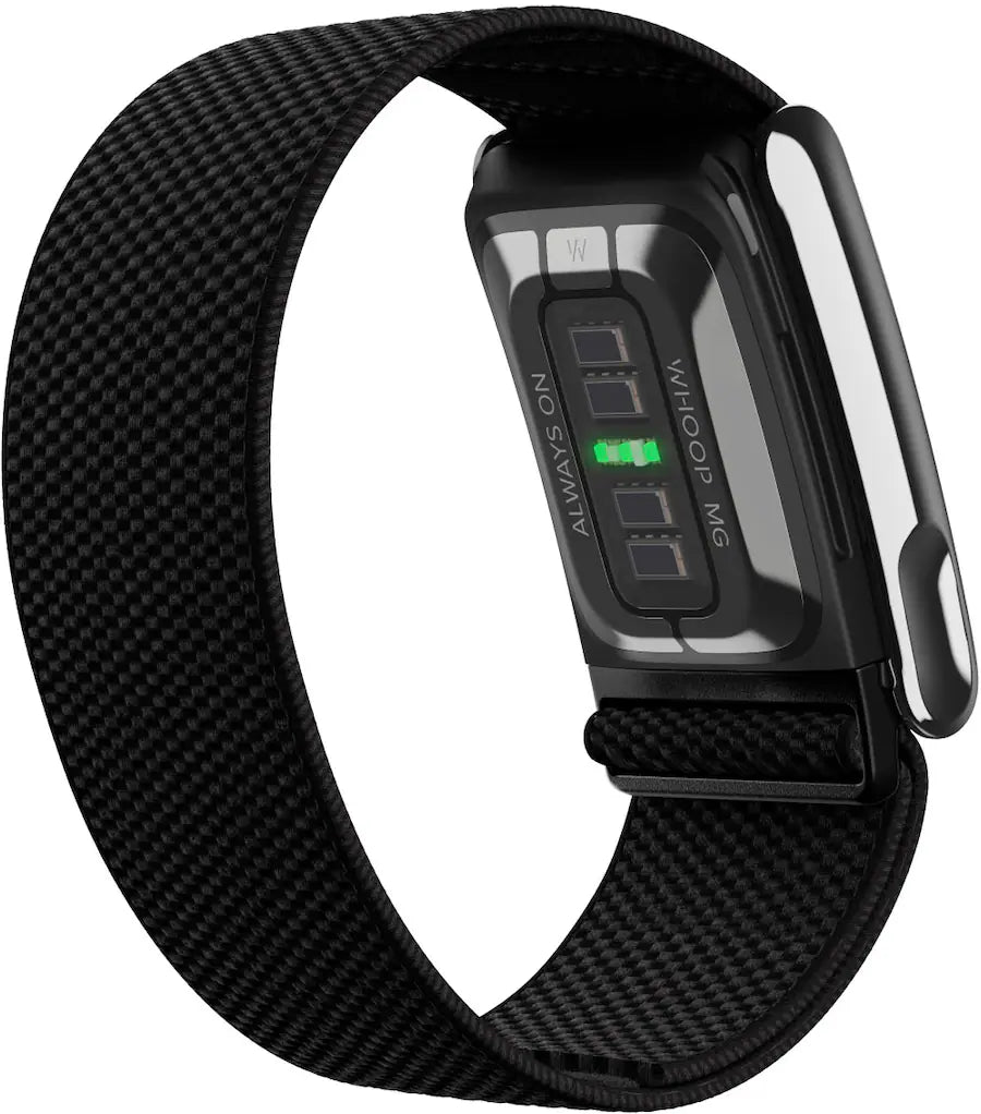 WHOOP MG Life Health & Fitness Tracker, 12-Month Membership, ECG & Blood Pressure Insights, Sleep, Stress & Recovery Tracking, 14+ Day Battery Life, Obsidian/Titanium