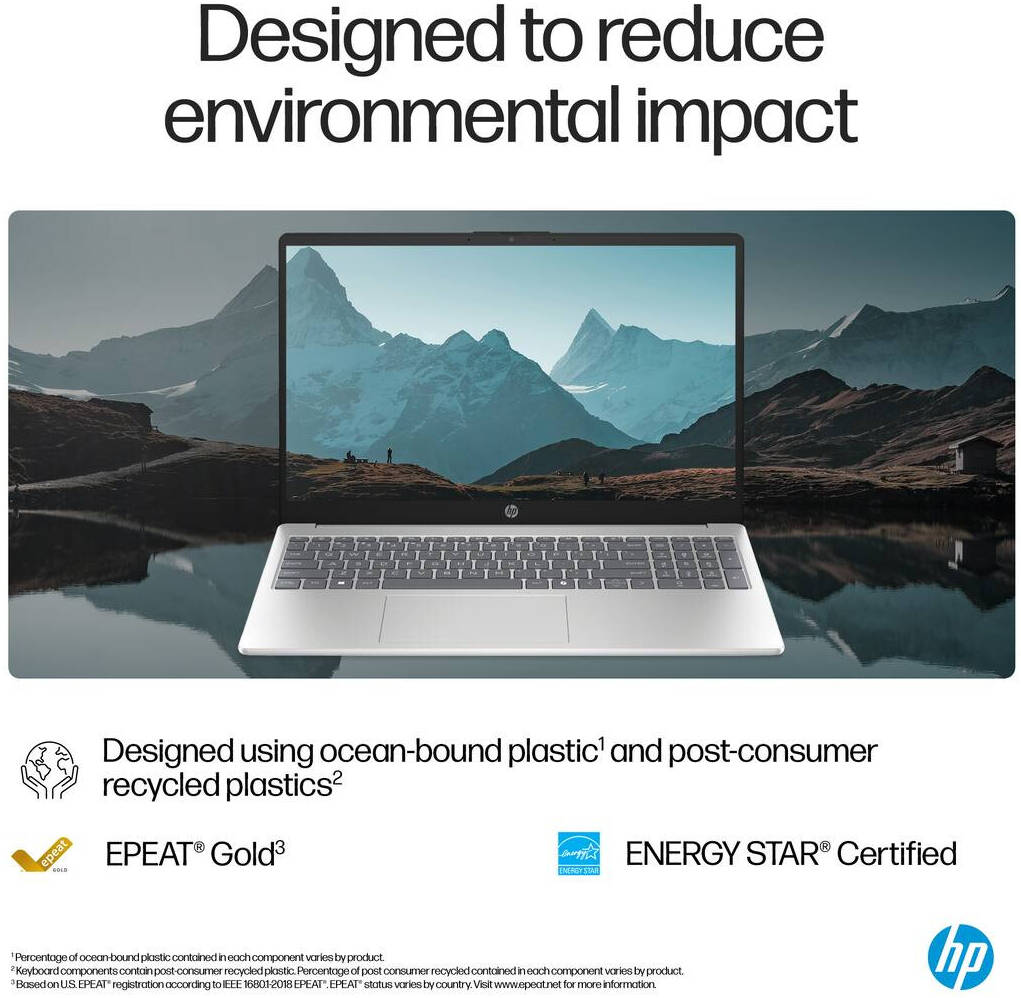 حاسوب محمول HP 15-fd0127dx - شاشة لمس 15.6 بوصة FHD 60 هرتز - معالج Intel Core i7 150U - ذاكرة عشوائية 16 جيجابايت - قرص صلب SSD بسعة 512 جيجابايت - بطاقة رسومات مشتركة - نظام تشغيل ويندوز 11