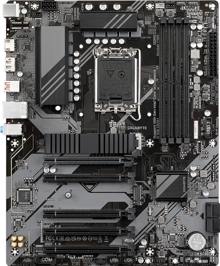 GIGABYTE B760 DS3H mATX Motherboard – Intel LGA1700, DDR5, PCIe 4.0, Dual M.2, USB-C, 2.5GbE LAN, EZ-Latch, Smart Fan 6