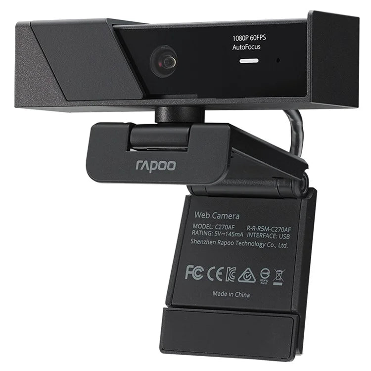 RAPOO C270AF Autofocus HD Camera 1080P Laptop External 60fps Camera for Live Streaming, Online Meeting
