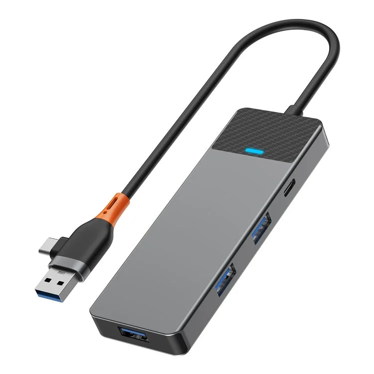 WiWU Linker A431C 4 In 1 USB-A & Type-C Hub Adapter