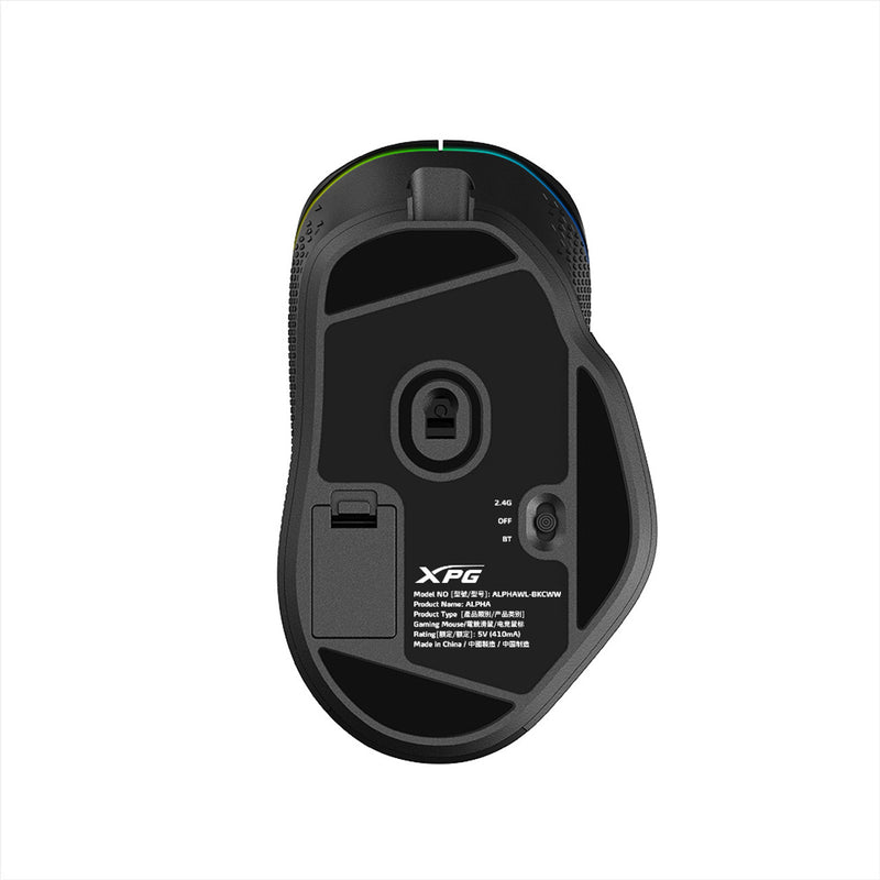 XPG ALPHA Wireless Gaming Mouse - Black w/ RGB + Omron Switches | 60 Hours Battery Life | 6 Macro Buttons PAW3335 Sensor