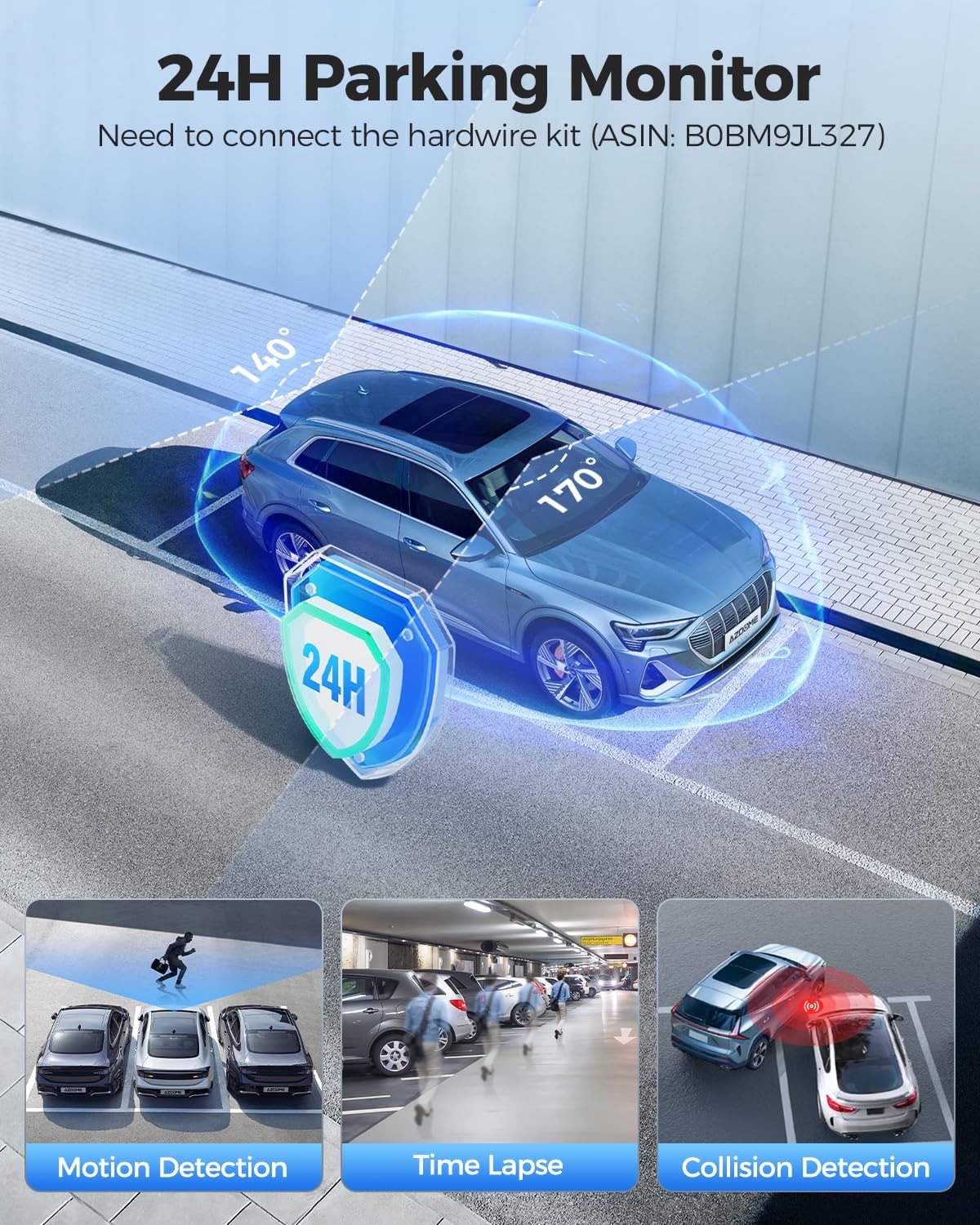 AZDOME GS63H Pro 4K Dual‑Channel Dash Cam – Front 4K + Rear 1080p, Sony IMX335 WDR, GPS, Wi‑Fi 6, ADAS, 24‑hr Parking Mode, 2.4″ IPS Screen