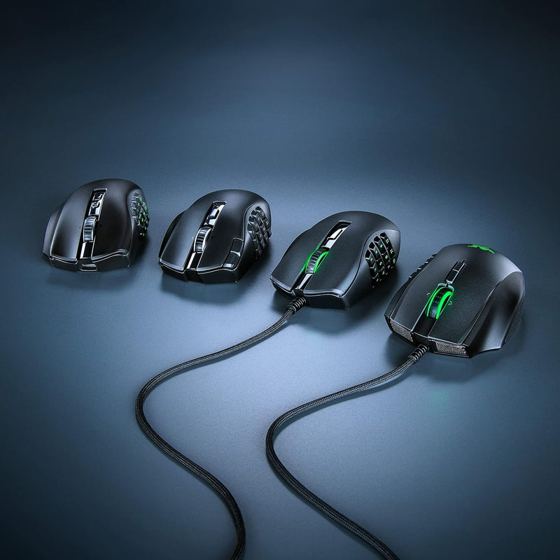 ماوس الألعاب اللاسلكي Razer Naga V2 Pro: لوحة جانبية قابلة للتبديل مع تكوينات 2، 6، 12 زرًا - التركيز + مستشعر بصري 20K DPI - أسرع مفتاح ماوس للألعاب - إضاءة Chroma RGB