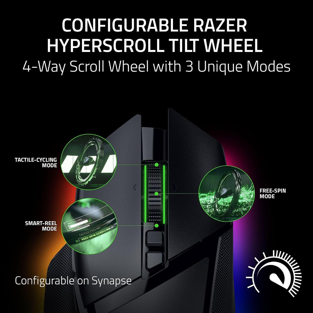 Razer Basilisk V3 35K Wired Ergonomic RGB Gaming Mouse , Focus Pro 35K Gen-2 Optical Sensor , 35,000 DPI , 11 Programmable Controls , HyperScroll Tilt Wheel , Chroma RGB – Black