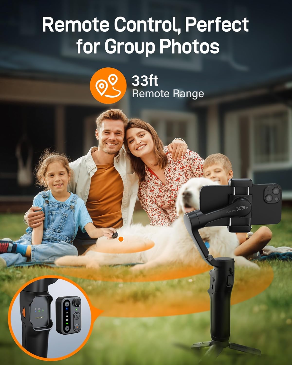 Hohem iSteady X3 3-Axis Smartphone Gimbal – iSteady 8.0 Stabilization, Bluetooth Remote, Fill Light & Built-In Extension Rod