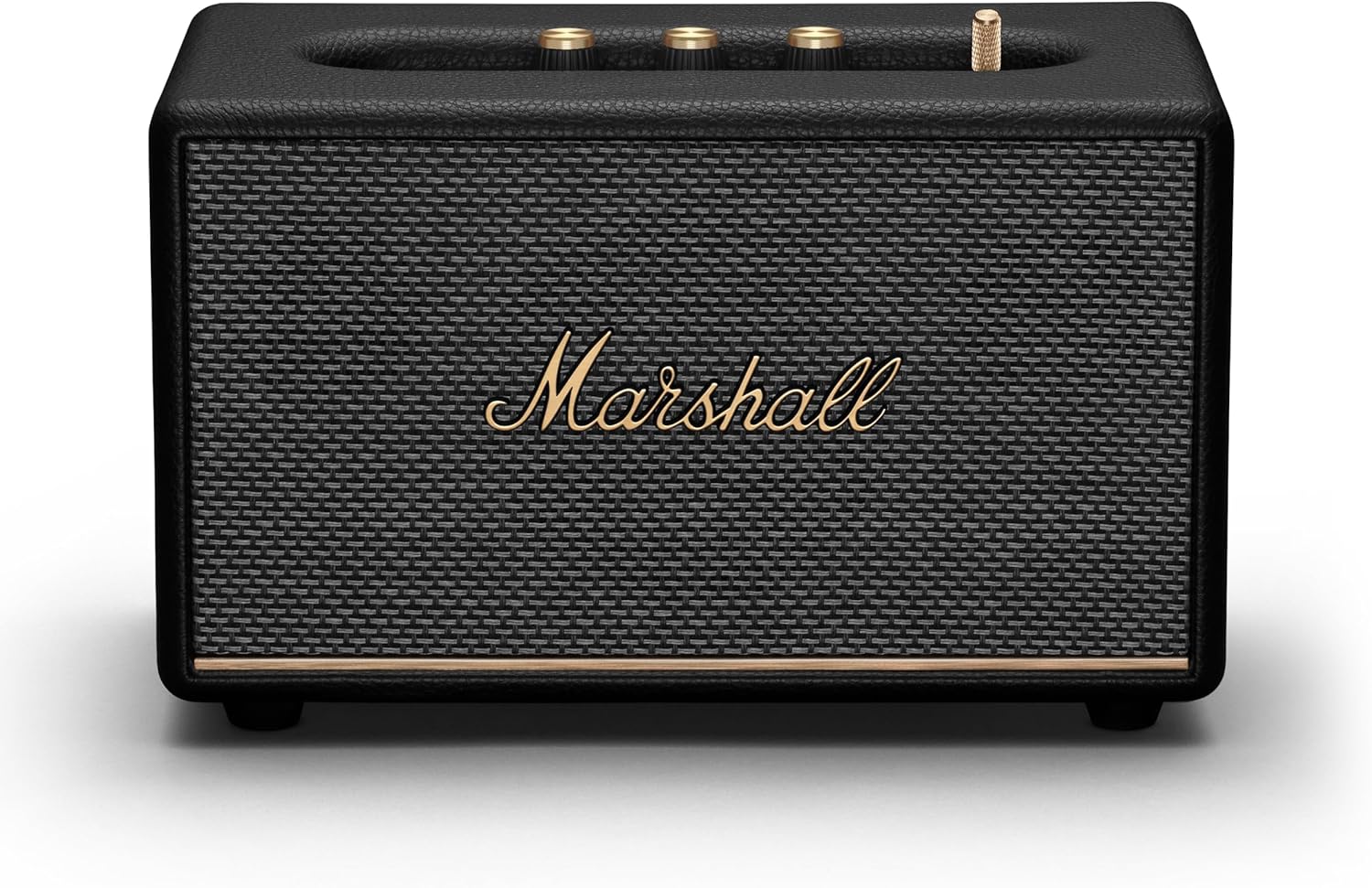 مكبر صوت Marshall Acton III Bluetooth المنزلي - صوت ستيريو عالٍ مع تحكم في الجهير والطبقات العالية، يعمل بالكهرباء، مدخل AUX بحجم 3.5 مم