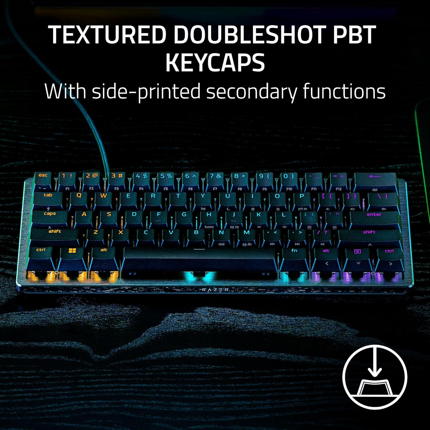 Razer Huntsman V3 Pro Mini - لوحة مفاتيح سلكية بصرية تناظرية بنسبة 60% للألعاب الرياضية الإلكترونية