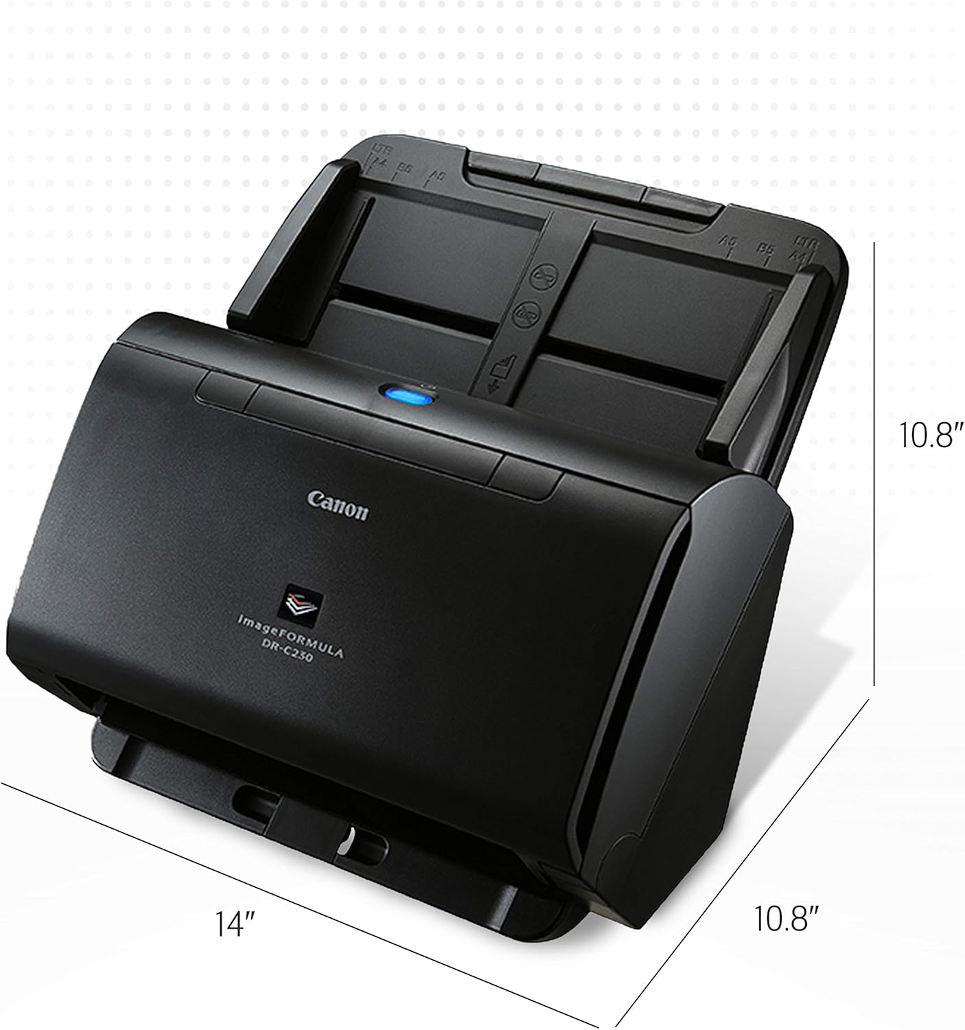 Canon imageFORMULA DR-C230 High-Speed Duplex Desktop Document Scanner – 30 ppm / 60 ipm, 600 dpi, 60-Sheet ADF, USB 2.0