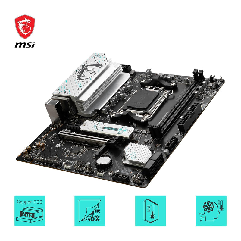 MSI B650M GAMING WIFI Motherboard, mATX - Supports AMD Ryzen 7000 Series Processors, AM5 - DDR5 Memory Boost 7800+ MHz/OC, PCIe 4.0 x16, M.2 Gen4, Wi-Fi 6E