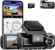 AZDome M550 Pro 2CH 4K Dash Cam with 3.19” IPS Screen, Dual Channel Front & Rear Recording, Built-in GPS & 5G WiFi, IR Night Vision, 24H Parking Mode, Parking Monitor & G-Sensor
