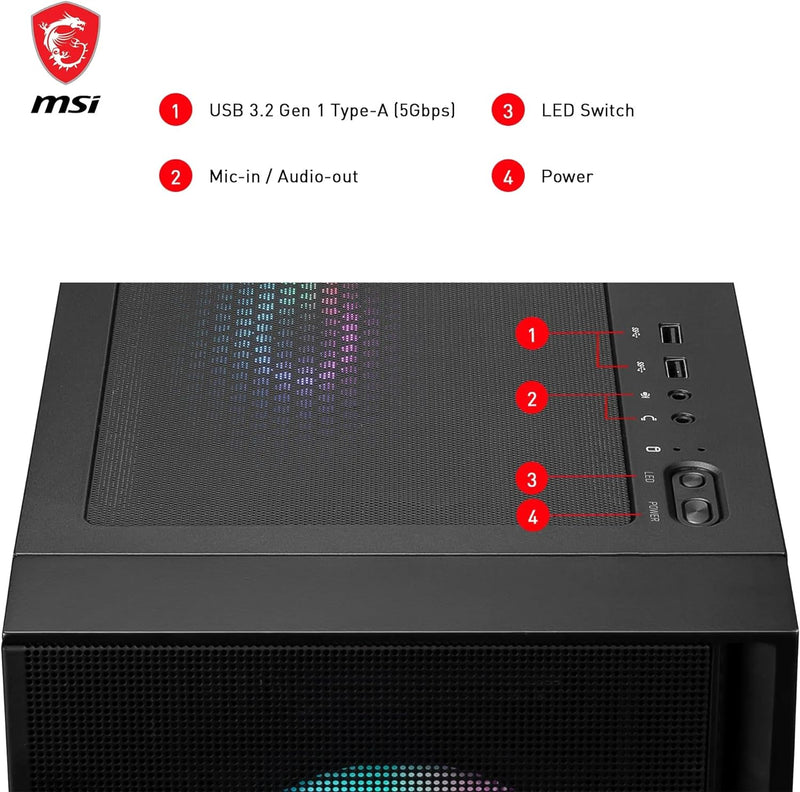 MSI - MAG FORGE 320R AIRFLOW - PC case - Medium Tower