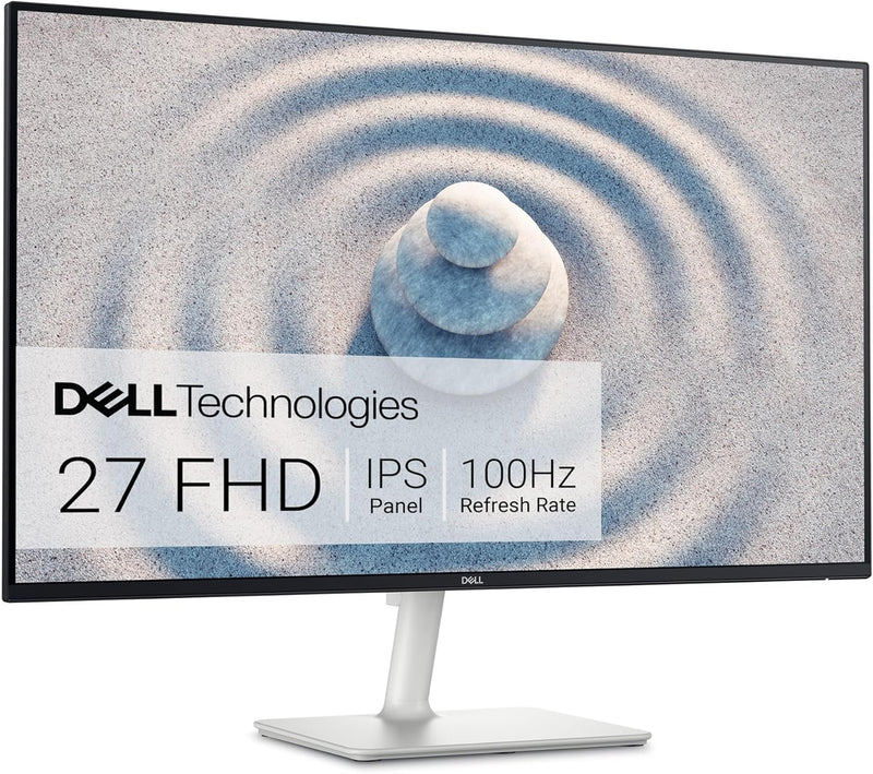 شاشة Dell S2725HS مقاس 27 بوصة، شاشة FHD (1920x1080)، معدل تحديث 100 هرتز، نسبة تباين 1500:1، TÜV Rheinland Eye Comfort 4 Star، مكبر صوت مدمج 2x5 وات، ارتفاع/إمالة/دوران/محور - لون أبيض رمادي