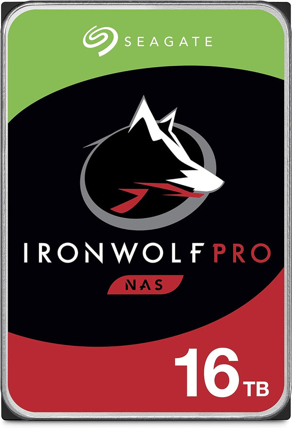 Seagate IronWolf Pro، 16 تيرابايت، محرك أقراص HDD داخلي Enterprise NAS - CMR 3.5 بوصة، SATA 6 جيجابايت/ثانية، 7200 دورة في الدقيقة، ذاكرة تخزين مؤقت 256 ميجابايت للتخزين المرفق بشبكة RAID