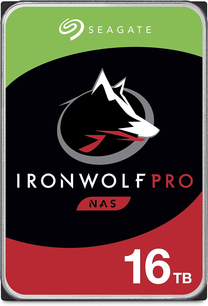 Seagate IronWolf Pro, 16 TB, Enterprise NAS Internal HDD –CMR 3.5 Inch, SATA 6 Gb/s, 7,200 RPM, 256 MB Cache for RAID Network Attached Storage